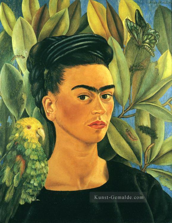 Selbstporträt mit Bonito Feminismus Frida Kahlo Ölgemälde